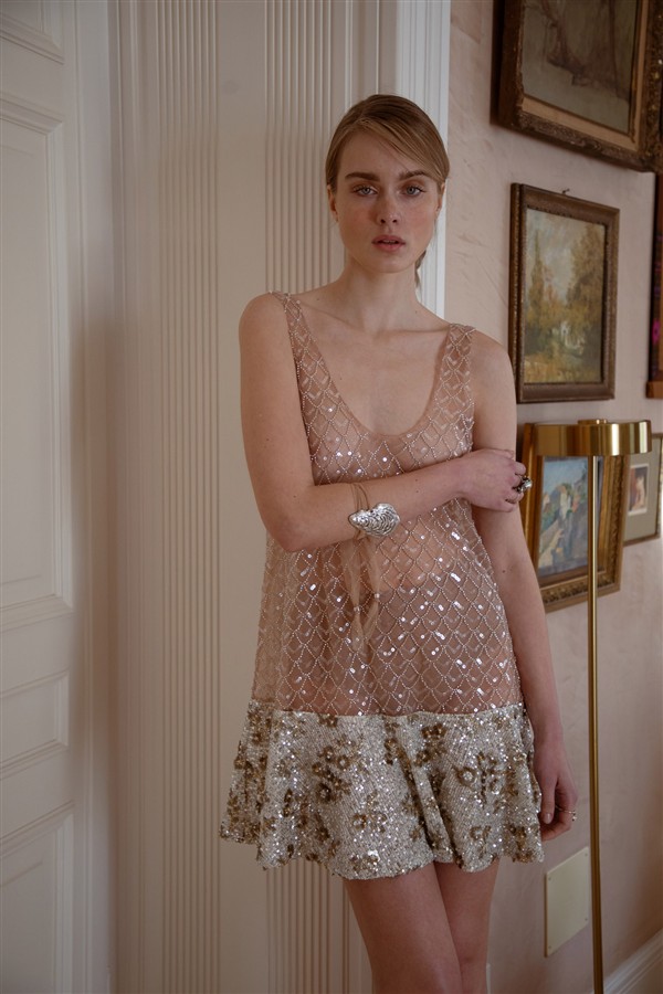 NIDODILEDA INFRAME TOP DRESS NUDE/SILVERY