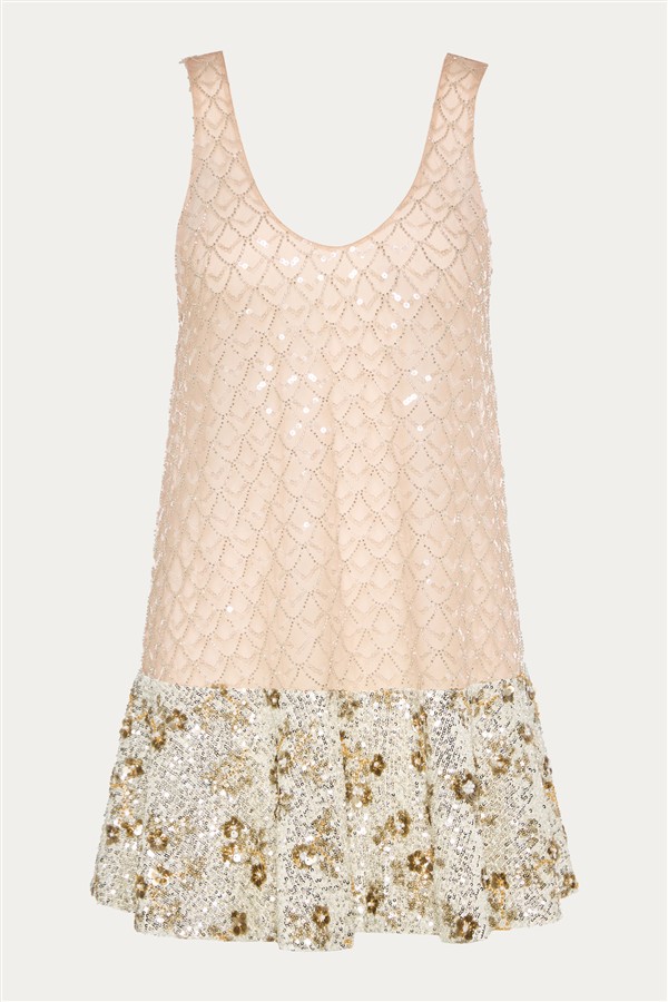 NIDODILEDA INFRAME TOP DRESS NUDE/SILVERY