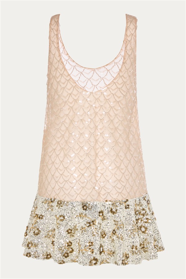NIDODILEDA INFRAME TOP DRESS NUDE/SILVERY