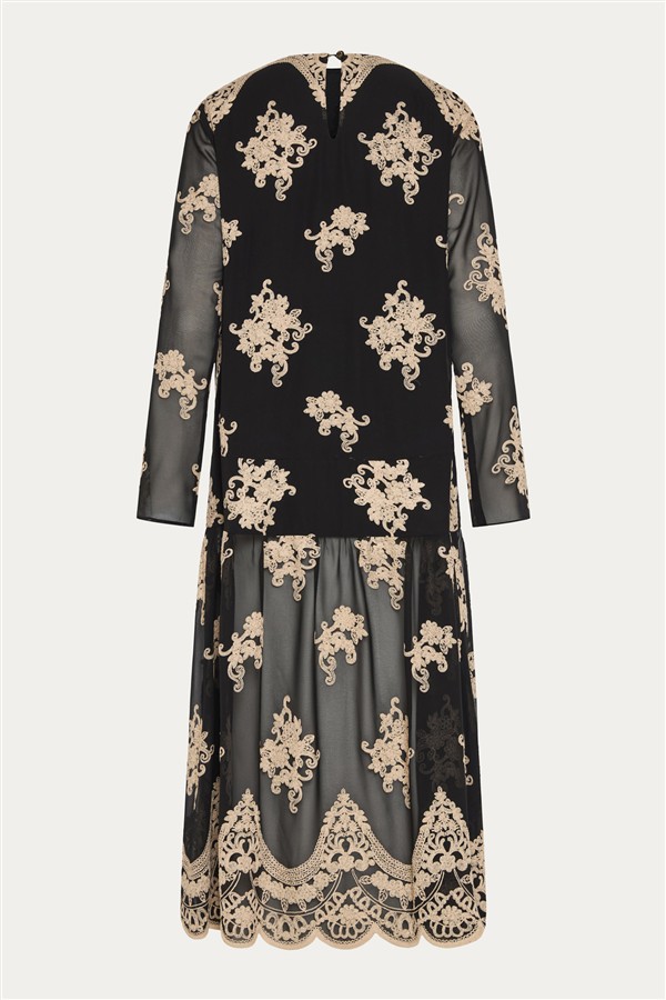 NIDODILEDA JENNA DRESS BLACK/BEIGE