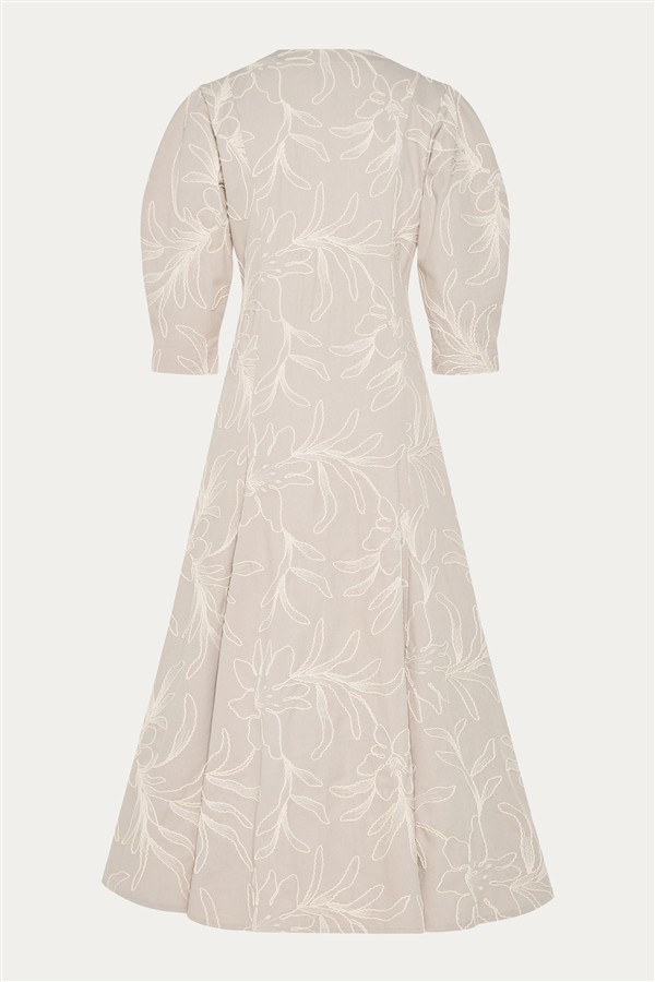 NIDODILEDA LINE GILET DRESS OFF WHITE/BEIGE