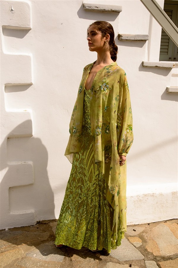 NIDODILEDA NOLWEN KIMONO SHIRT GREEN