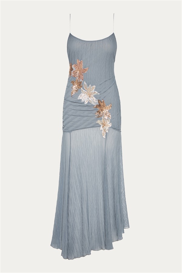 NIDODILEDA PHASE DRESS GREY/BLUE