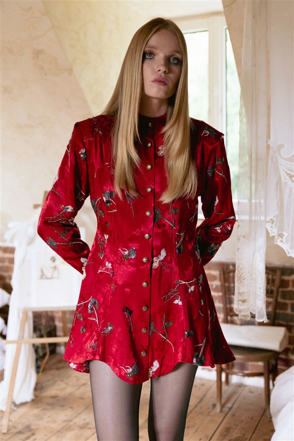 NIDODILEDA PRAIRIE SHIRT DRESS RED