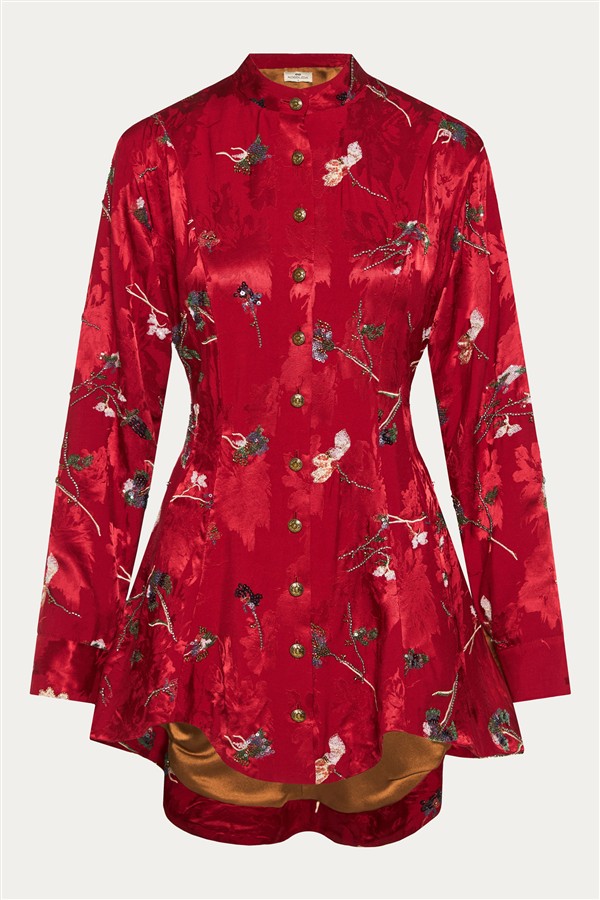 NIDODILEDA PRAIRIE SHIRT DRESS RED