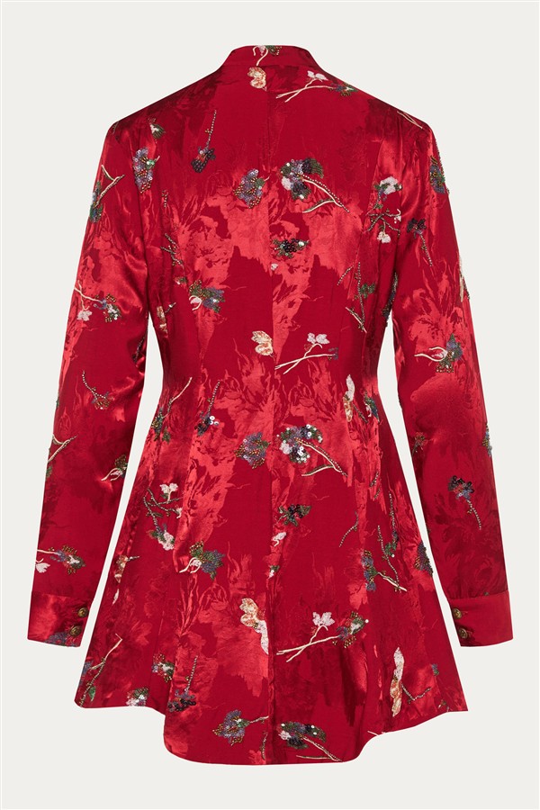 NIDODILEDA PRAIRIE SHIRT DRESS RED