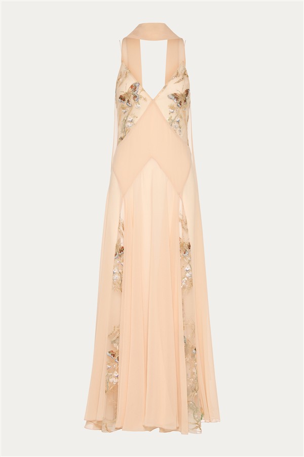 NIDODILEDA RISE DRESS & SCARF NUDE