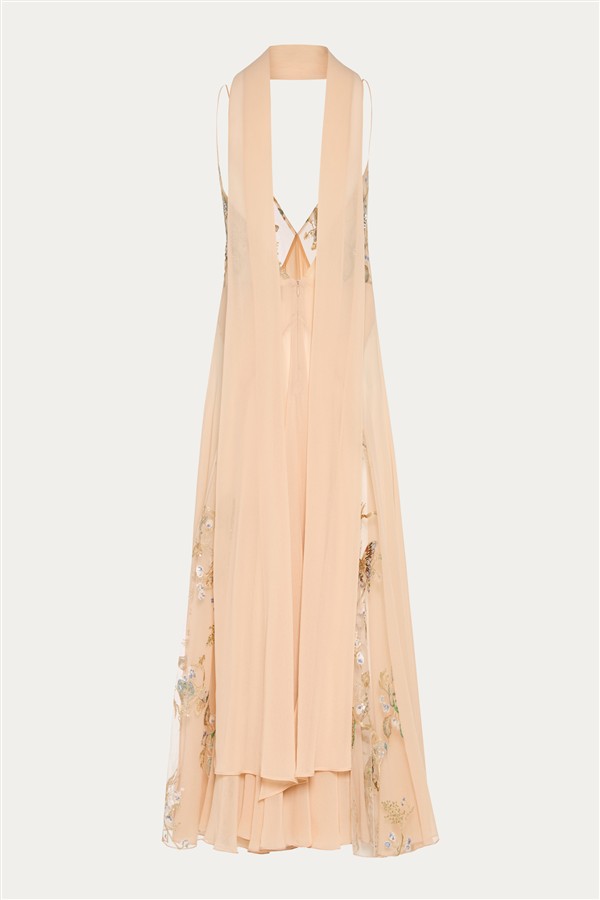 NIDODILEDA RISE DRESS & SCARF NUDE