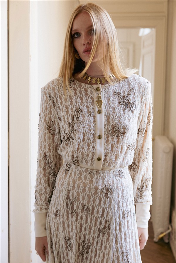 NIDODILEDA ROMY CARDI TOP OFF WHITE
