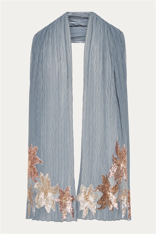 NIDODILEDA SEAZE SHAWL GREY/BLUE