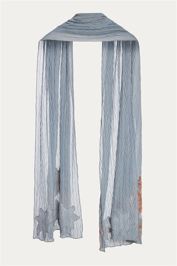 NIDODILEDA SEAZE SHAWL GREY/BLUE