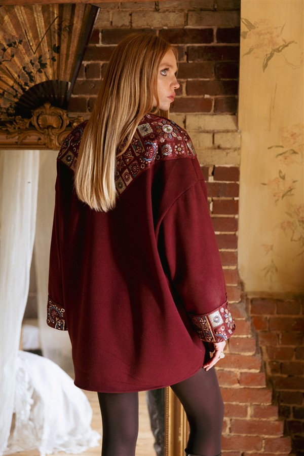 NIDODILEDA SHANNON CARDIGAN BORDEAUX