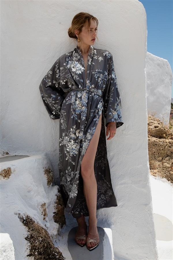 NIDODILEDA SOLE KIMONO GREY/SILVER