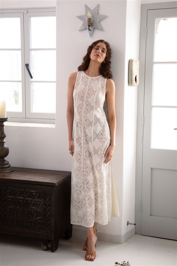 NIDODILEDA SPAN DRESS OFF WHITE