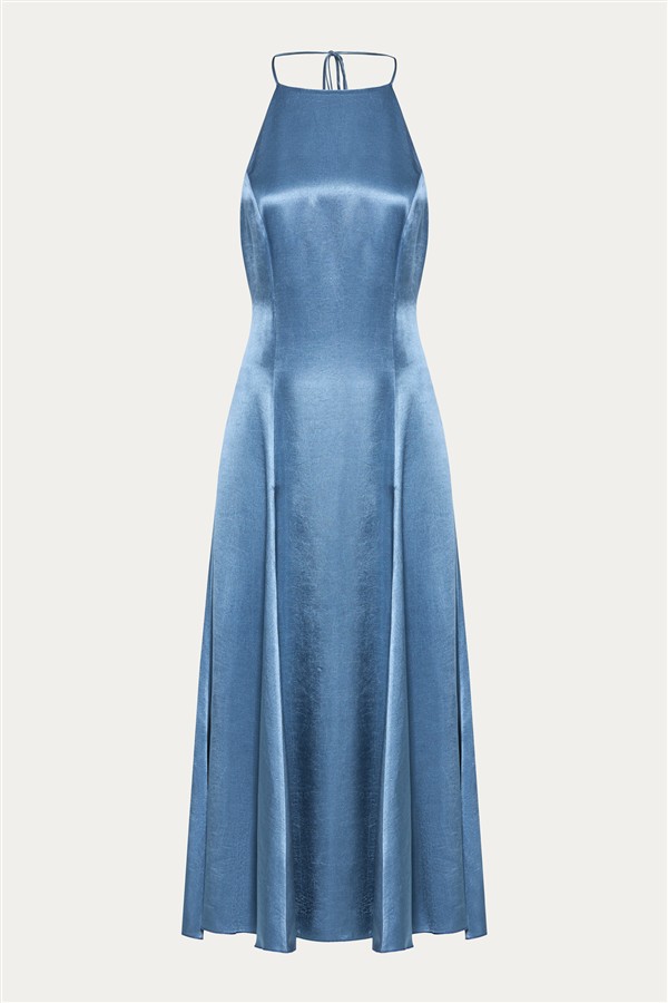 NIDODILEDA STANCE DRESS DENIM BLUE