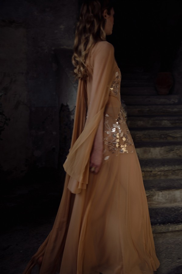 NIDODILEDA TEMPLE DRESS TAN/ROSE GOLD