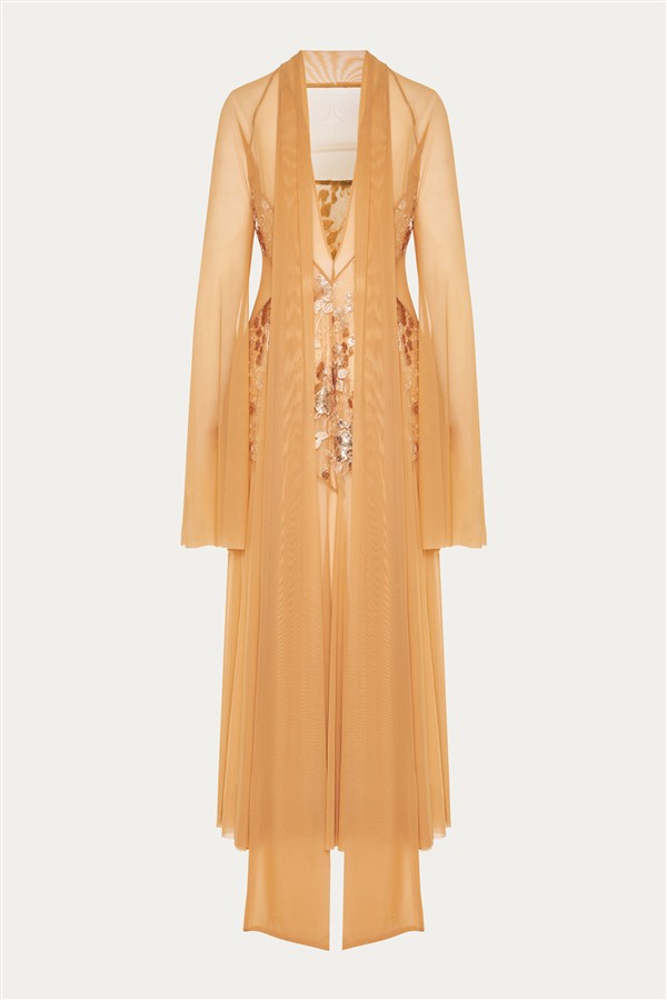 NIDODILEDA TEMPLE DRESS TAN/ROSE GOLD