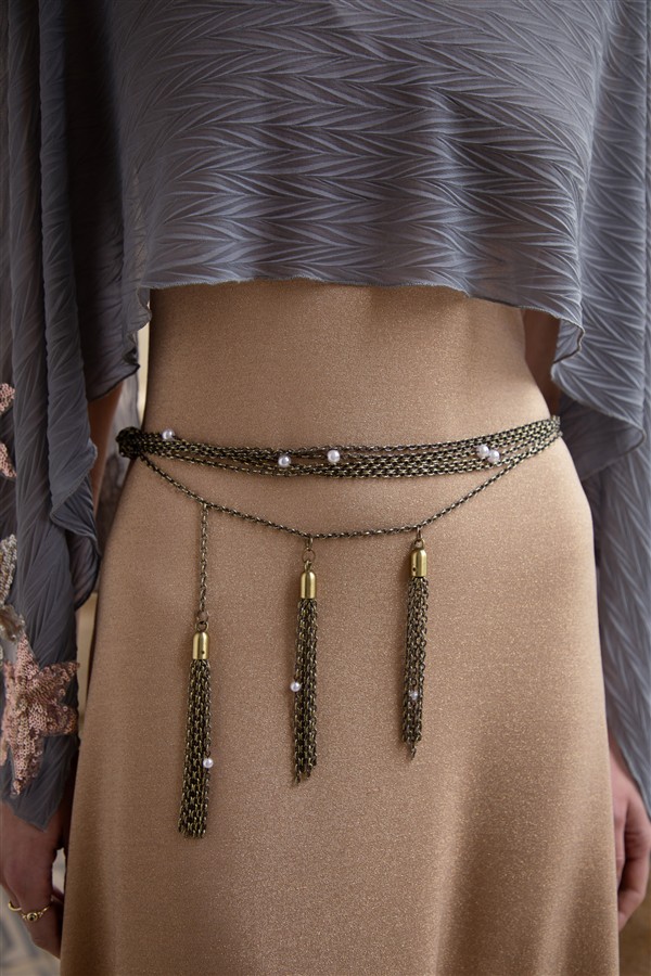 NIDODILEDA VALENTO CHAIN BELT ANTIQUE BRONZE