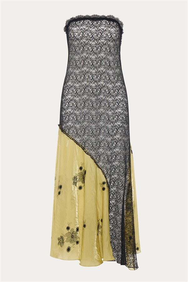 NIDODILEDA VECTOR DRESS BLACK/LIME