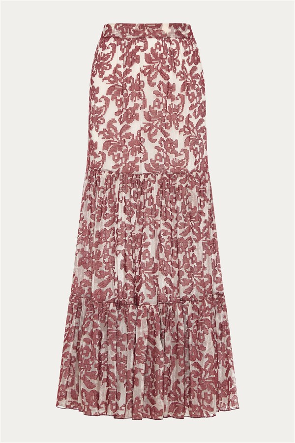 NIDODILEDA VEIL SKIRT OFF WHITE/RED