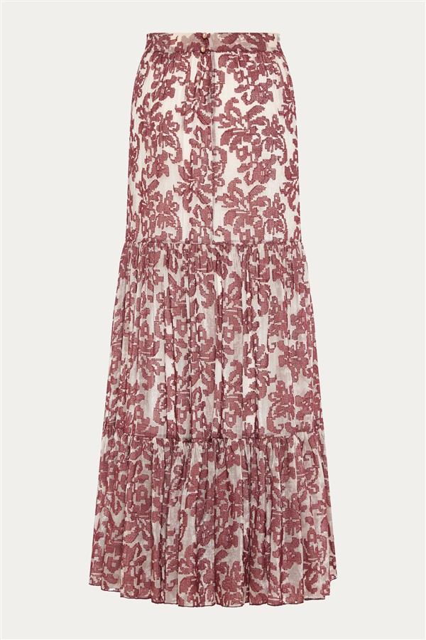 NIDODILEDA VEIL SKIRT OFF WHITE/RED