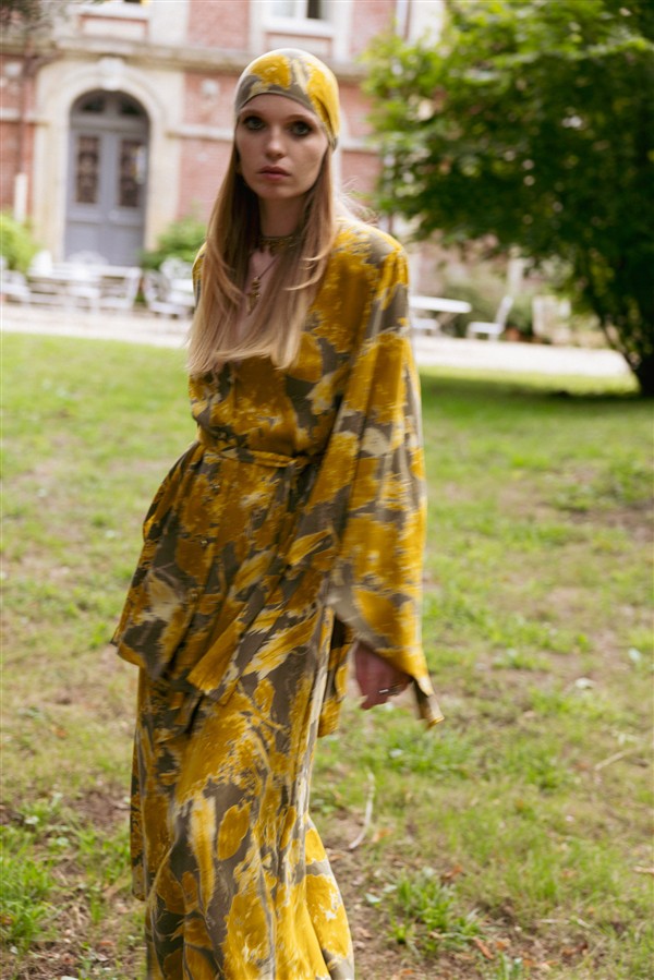NIDODILEDA VERITY SHAWL MUSTARD/PURO