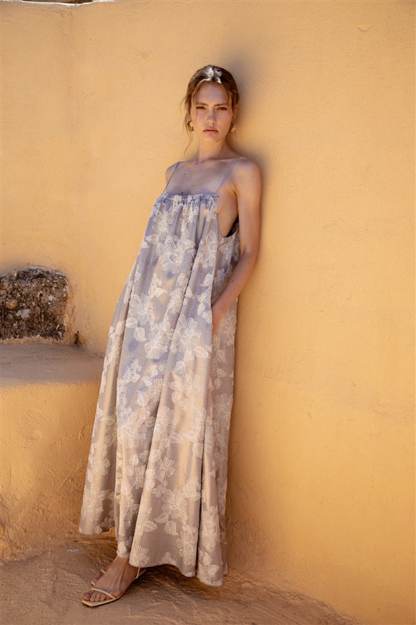 NIDODILEDA VEYRO DRESS GREY BLUE
