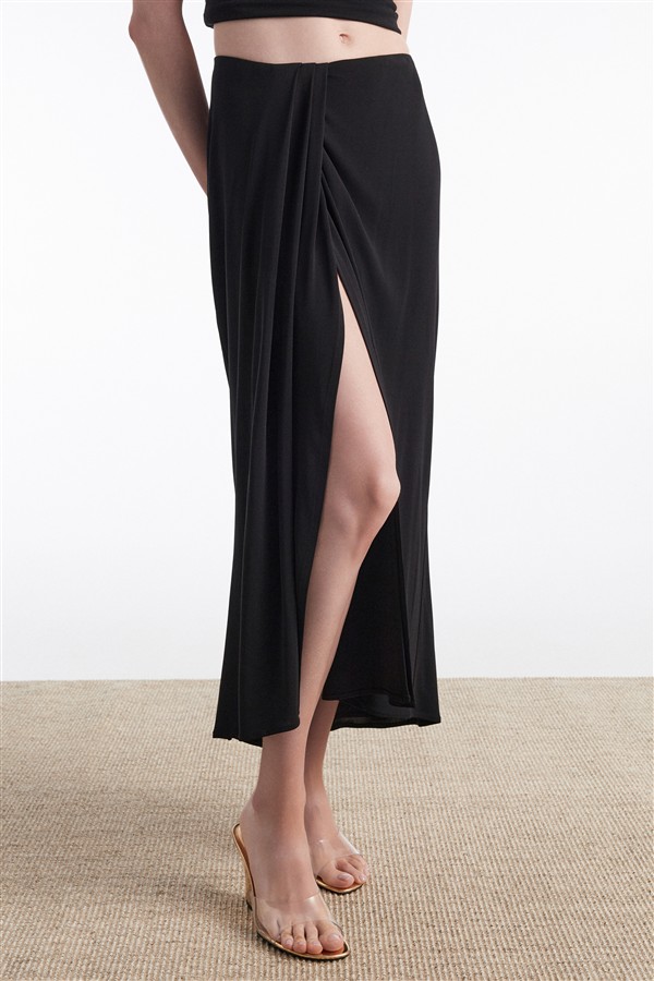 NR ARIA MIDI SKIRT BLACK