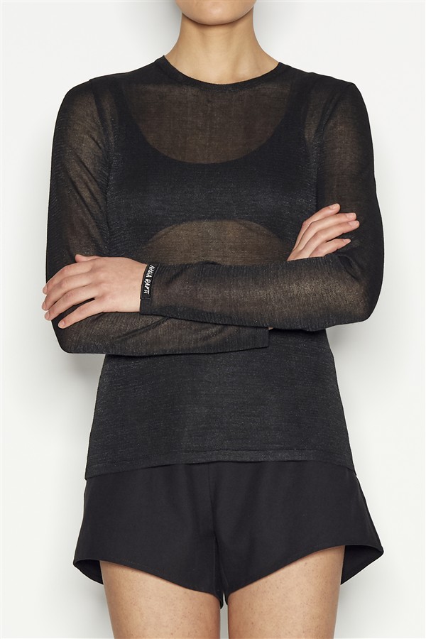 NR ATLAS KNITTED BLOUSE LONG SLEEVE RIO BLACK
