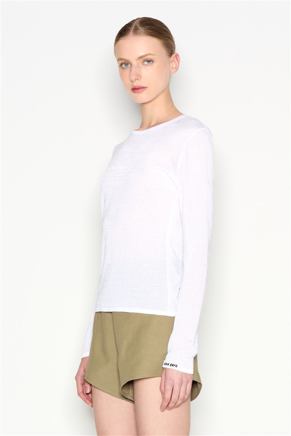 NR ATLAS KNITTED BLOUSE LONG SLEEVE RIO WHITE