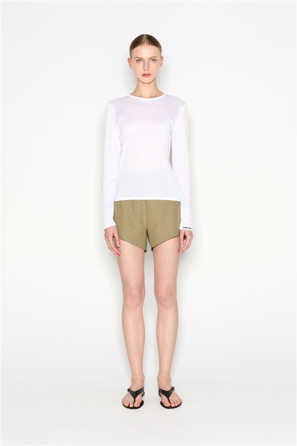 NR ATLAS KNITTED BLOUSE LONG SLEEVE RIO WHITE