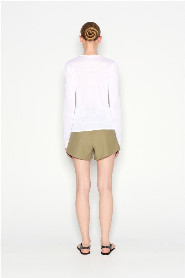 NR ATLAS KNITTED BLOUSE LONG SLEEVE RIO WHITE