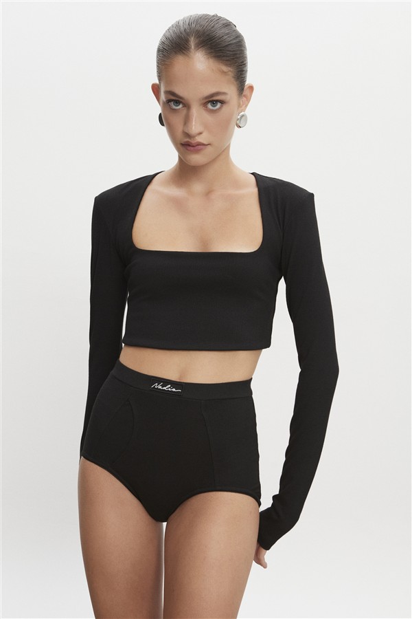NR BITE CROP TOP BLACK