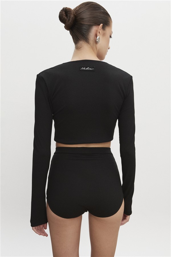 NR BITE CROP TOP BLACK