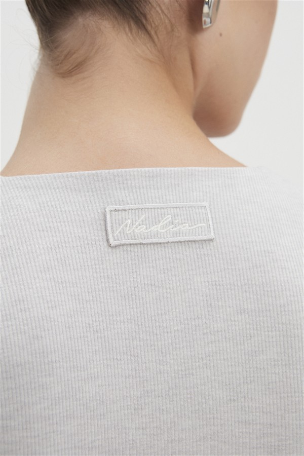 NR BITE CROP TOP GREY MELANGE