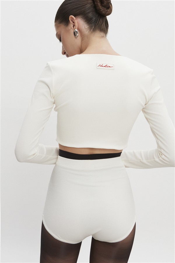 NR BITE CROP TOP OFF WHITE