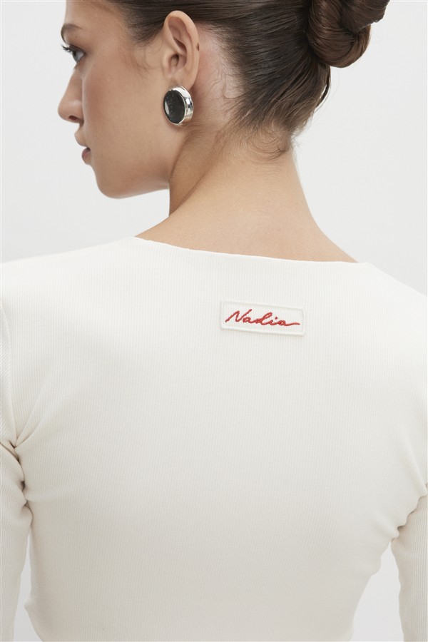 NR BITE CROP TOP OFF WHITE
