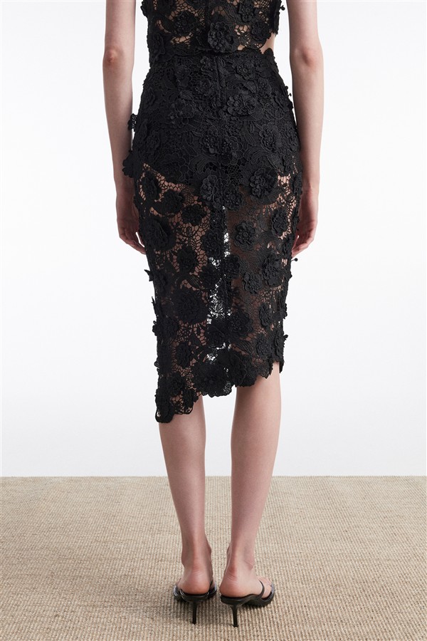 NR CHARLOTTE MIDI SKIRT BLACK