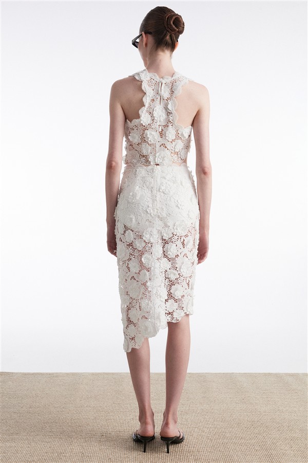 NR CHARLOTTE MIDI SKIRT WHITE