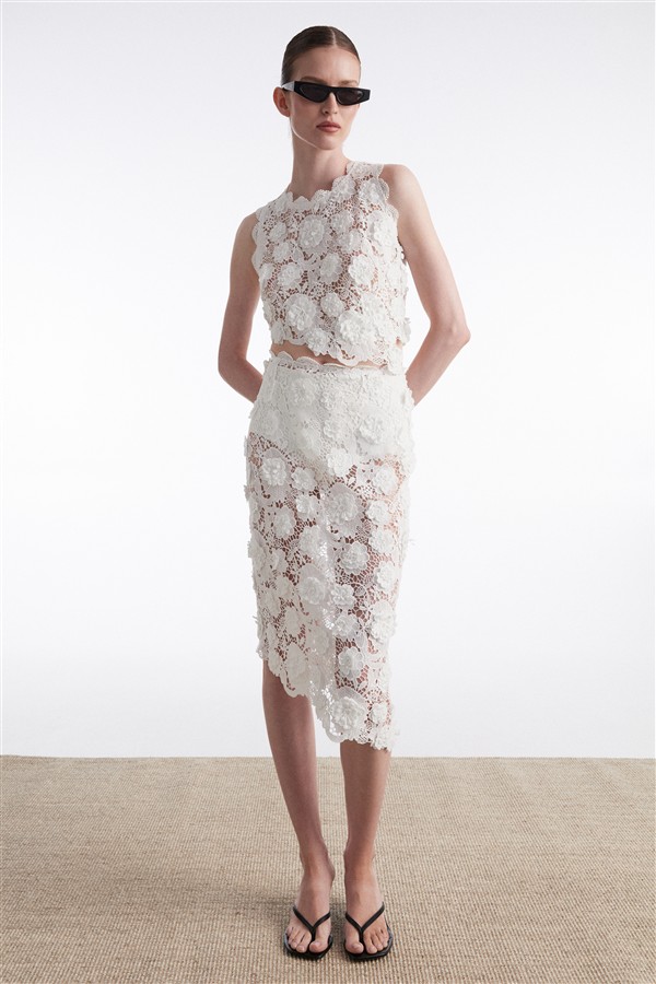 NR CHARLOTTE MIDI SKIRT WHITE