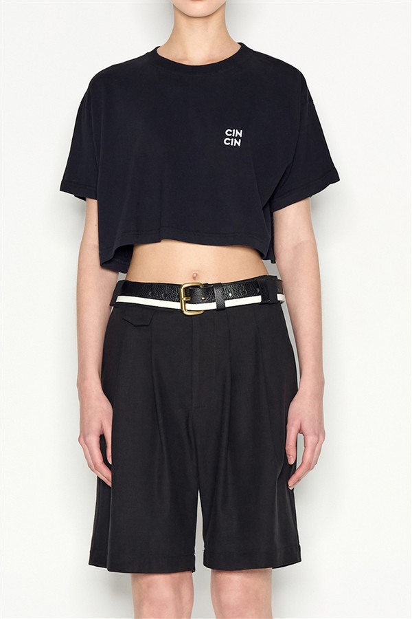 NR CIN CIN CROP T-SHIRT BLACK