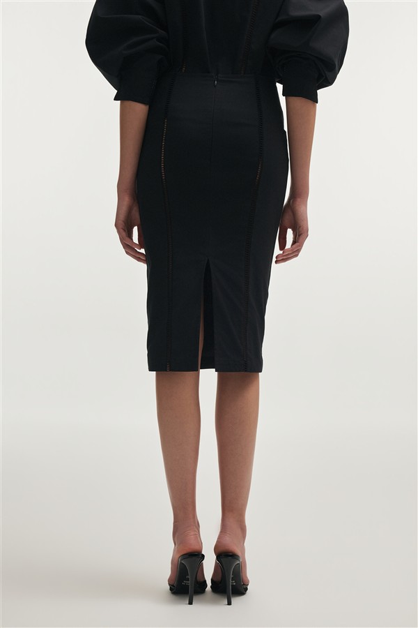 NR DAMA MIDI SKIRT BLACK