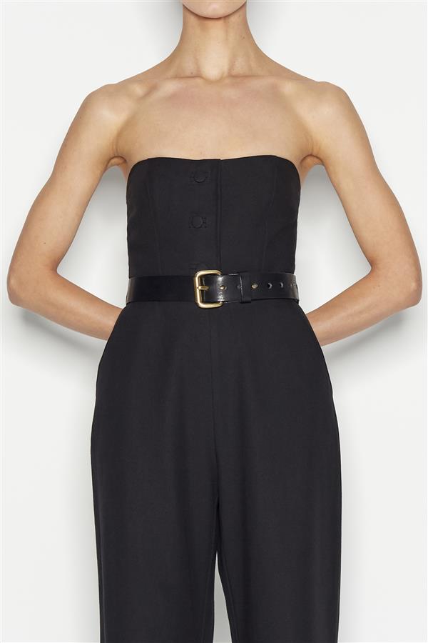 NR DESERT STRAPLESS JUMPSUIT BLACK