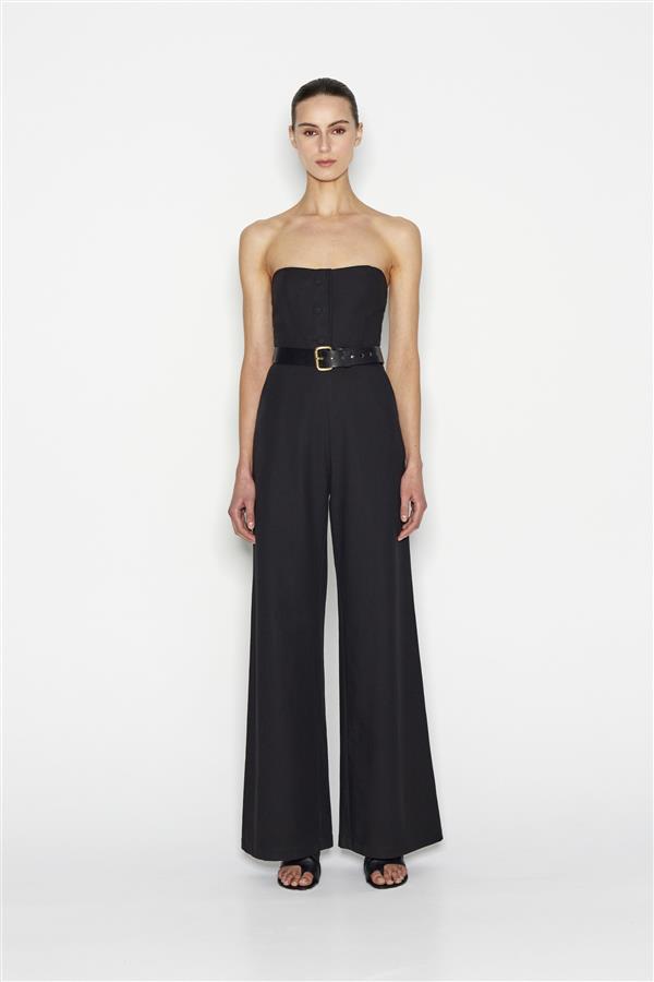 NR DESERT STRAPLESS JUMPSUIT BLACK