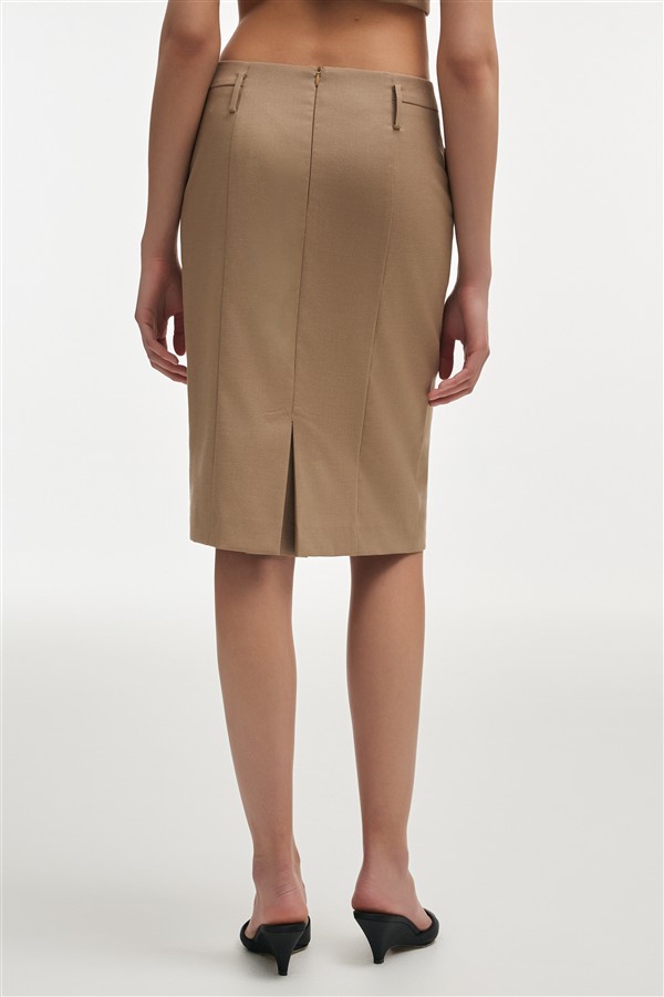 NR ERA MIDI SKIRT BEIGE