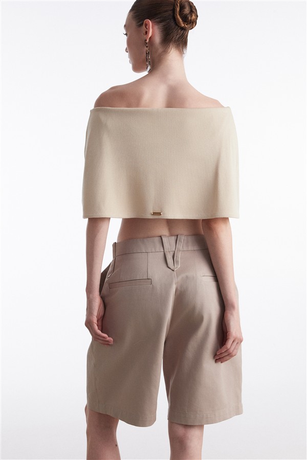 NR FINE LINE KNITTED TOP BEIGE