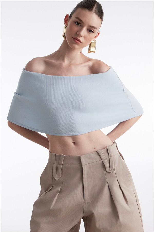 NR FINE LINE KNITTED TOP CIEL