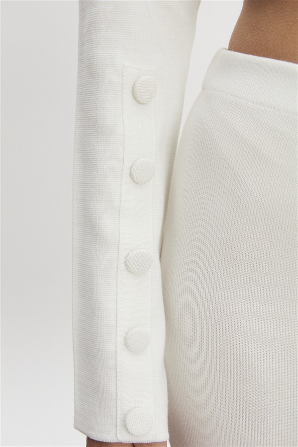 NR HEAVEN KNITTED CARDIGAN TOP OFF WHITE