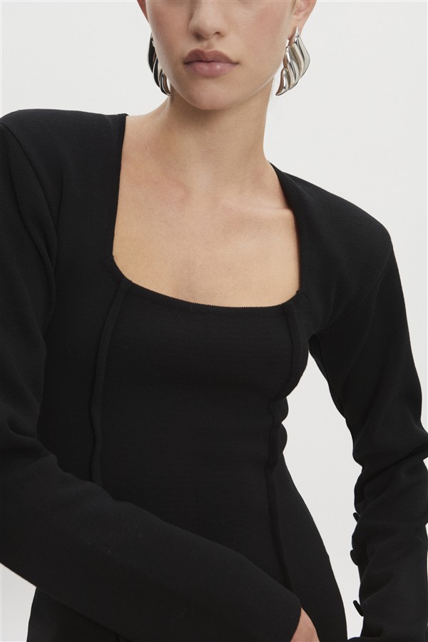 NR HEAVEN KNITTED MINI DRESS BLACK
