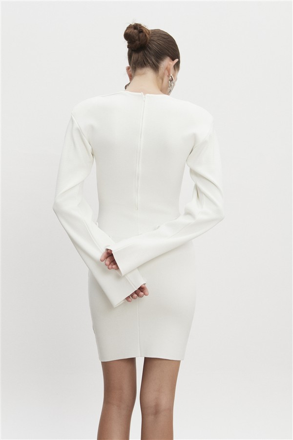NR HEAVEN KNITTED MINI DRESS OFF WHITE